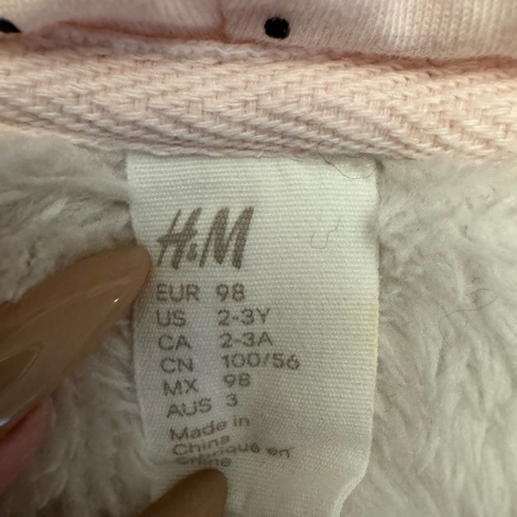 Girls H&M Fleece Zip Up Hoodie Jacket 2-3T - Picture 2 of 3